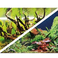 Akvariebaggrund Wood Island / Green secret (60 cm høj) pr meter