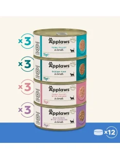Applaws Kattevådmad Fiskekasse sovs 12 x 70 g