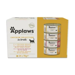 Applaws kattevådmad Kylling Bouillon Multipack 24x70 g
