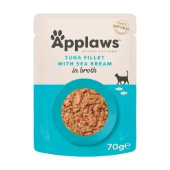 Applaws Kattevådmad Tunfillet & Havbars 70 g (pouch)