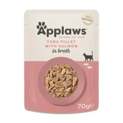 Applaws Kattevådmad Tun og laks i bouillon 70 g