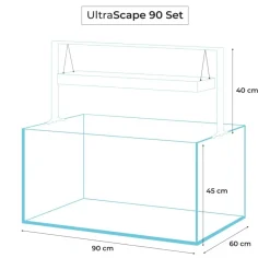 AquaEl Akvarie og Lampe Ultra Scape 90 Snow