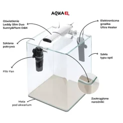 AquaEl Akvarie Opti Bent Hvid 20 Liter