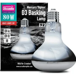 Arcadia D3 Basking Lamp UV reptil pære 80 w