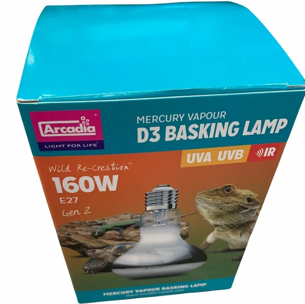 Arcadia D3 Basking Reptile Lamp UVB kompakt pære 160 w