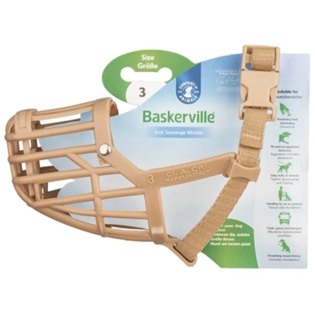 Baskerville mundkurv str: 3