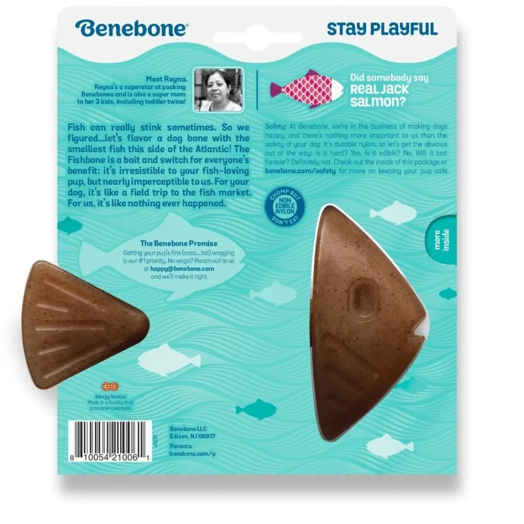 Benebone Fishbone S - tyggeben med laksesmag