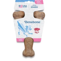 Benebone Puppy Wishbone Bacon M - hvalpe tyggeben med bacon
