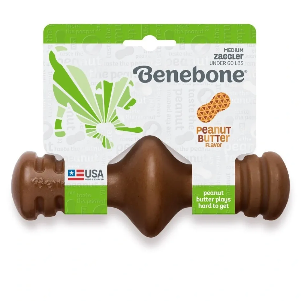 Benebone Zaggler Peanut M - tyggeben med peanut