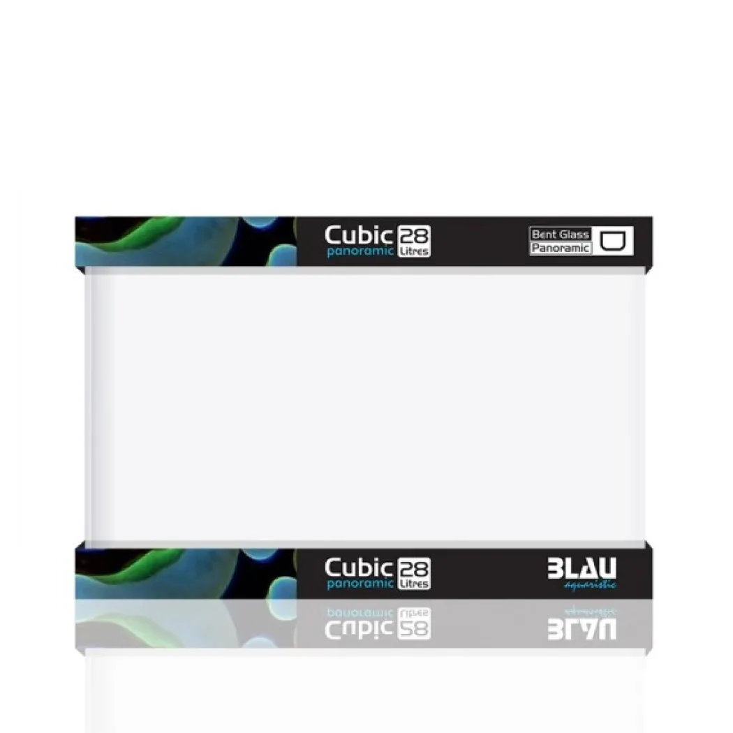 Blau CUBIC Panorama akvarium Nano Akvarium 28 L Optiwhite glas (40x25x28)