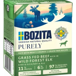 Bozita Hund Purely Pate Bøf og Elg 370 g - Naturligt og nærende vådfoder