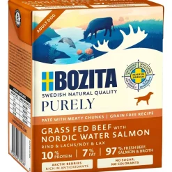 Bozita Hund Purely Pate bøf og laks 370 g - Naturligt og saftigt