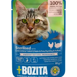 Bozita Kattefoder pose 85g Steriliseret kylling og kalkun sovs