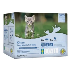 Bozita Kitten Kød & Fisk i sovs 12 x 85 g - laks og kylling til killinger