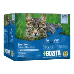 Bozita Sterilised Kød i sovs 12 x 85 g - rensdyr, kylling og kalkun