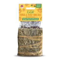 Burgess Excel Forage & Feast Mini Bale Marigold 100g - naturlig fouragering til kaniner og marsvin