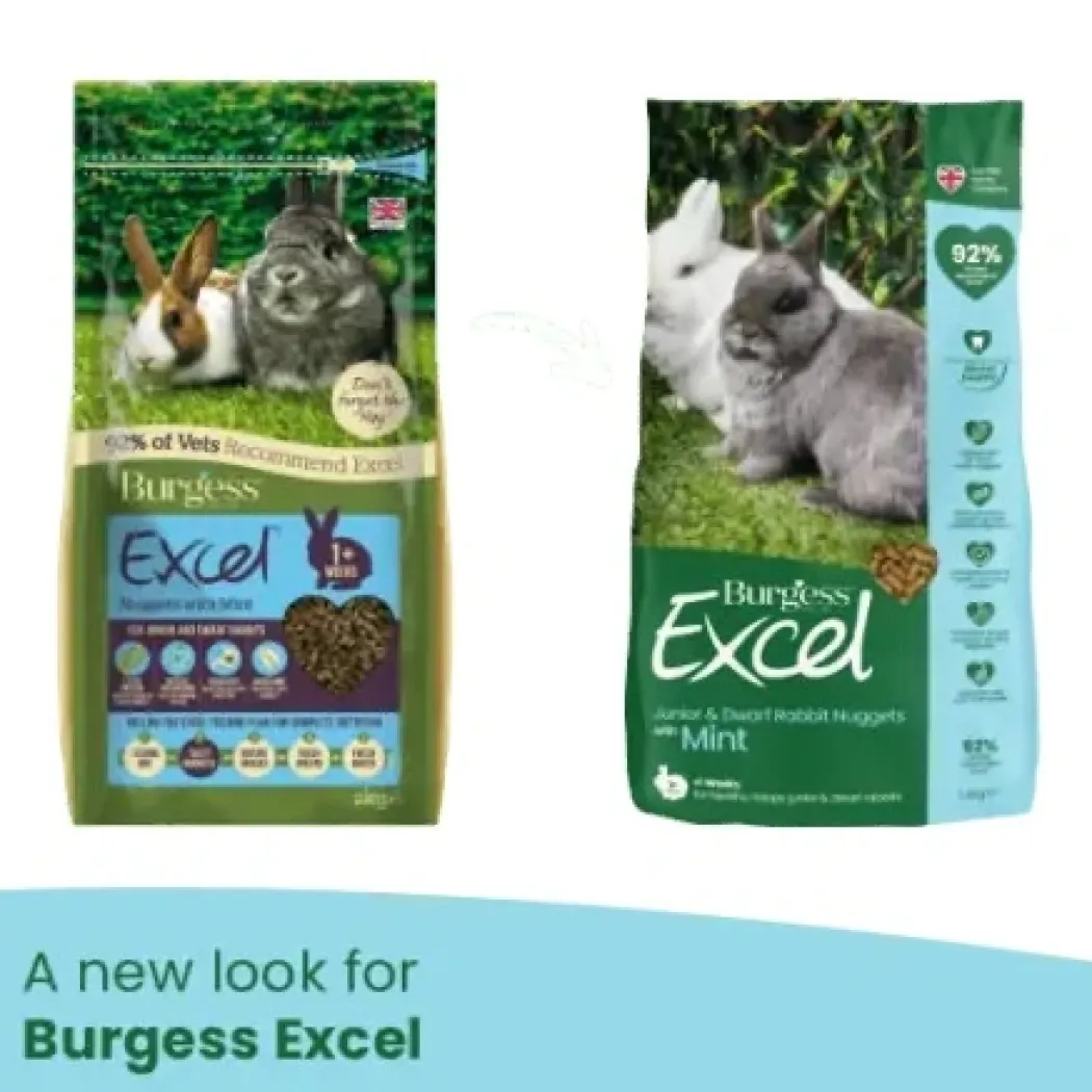 Burgess Excel Junior Kaninfoder 1,5 kg - Til junior og dværgkaniner med mint