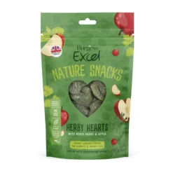 Burgess Excel Natures Snack Herby Hearts 60 g - Bagte urtesnacks til håndfodring