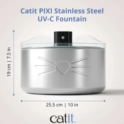 Catit Pixi Drikkefontæne Rustfrit stål UV-C 5 Liter