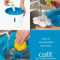 Catit Senses 2.0 Flower Fountain (drikkeautomat) 3 L med LED