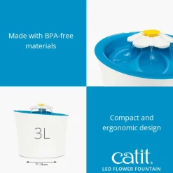 Catit Senses 2.0 Flower Fountain (drikkeautomat) 3 L med LED