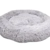 Cushion Krems fluffy rund hundeseng medium lysegrå