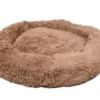 Cushion Krems fluffy rund hundeseng medium khaki