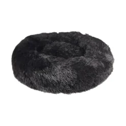Cushion Krems fluffy rund hundeseng small sort