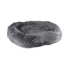 Cushion Krems fluffy rund hundeseng large grå