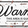 D&D WARNING SIGN Bull Terrier Hvid