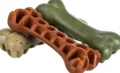 Denta Fun Veggie Tyggeknogle med tang 12 cm (vegetabilsk) - sunde kornfri hundesnacks