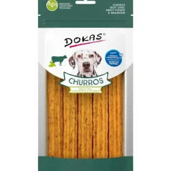 Dokas Churros med Okse og Melorme 150 g - sprøde hundesnacks