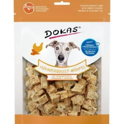 Dokas Kyllingebrysttern med sød kartoffel 150 g - naturlige hundesnacks