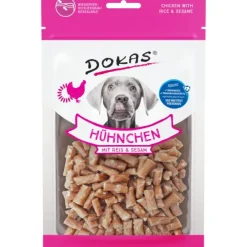 Dokas Kylling med ris og sesam 70 g - sprøde hundesnacks
