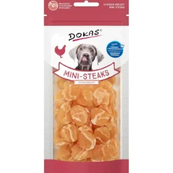 Dokas Mini-Steaks kyllingebryst 50 g - lækre hundesnacks med torsk