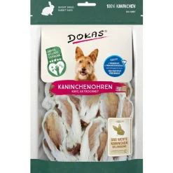 Dokas Tørrede kaninører 100 g - naturlige tyggeben til hunde