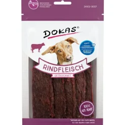 Dokas Tørrede okseskiver 70 g - naturlige hundesnacks af okse