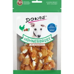 Dokas Tørret kyllingebryst med kokos 60 g - naturlige hundesnacks