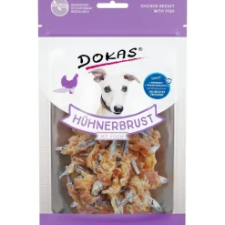 Dokas Tørret kyllingebryst med fisk 70 g - sunde hundesnacks