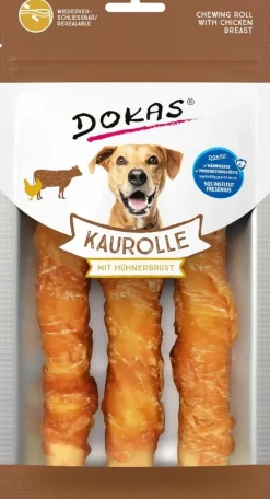 Dokas Tyggerulle med kyllingebryst 150 g - sund tyggeven til hunde
