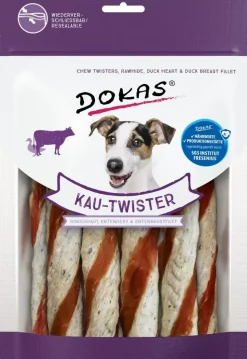 Dokas Tyggetwister ko og and 200 g - langvarig tyggehygge