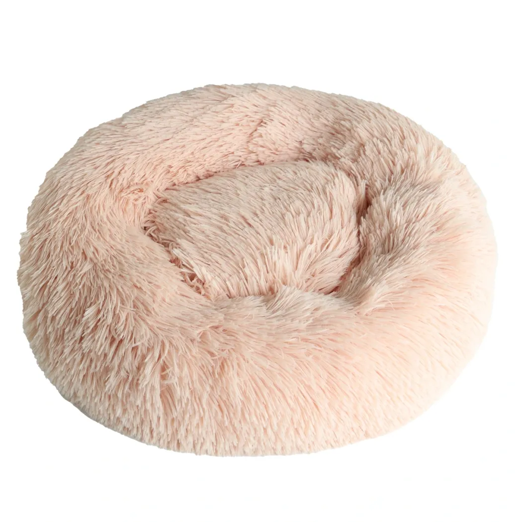 Donut Cozy Hundeseng Laksefarvet 50 cm - blød seng til små hunde