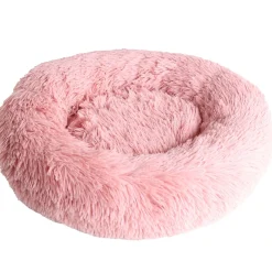 Donut Cozy Hundeseng Lyserød 60 cm - blød seng til mellemstore hunde