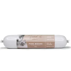 Feedit & Treat Pure Moose foderpølse - 92% elgkød naturlig fuldfoderpølse 400 g