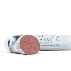 Feedit & Treat Pure Rabbit 400 g - naturlig kaninskærepølse til hund og kat