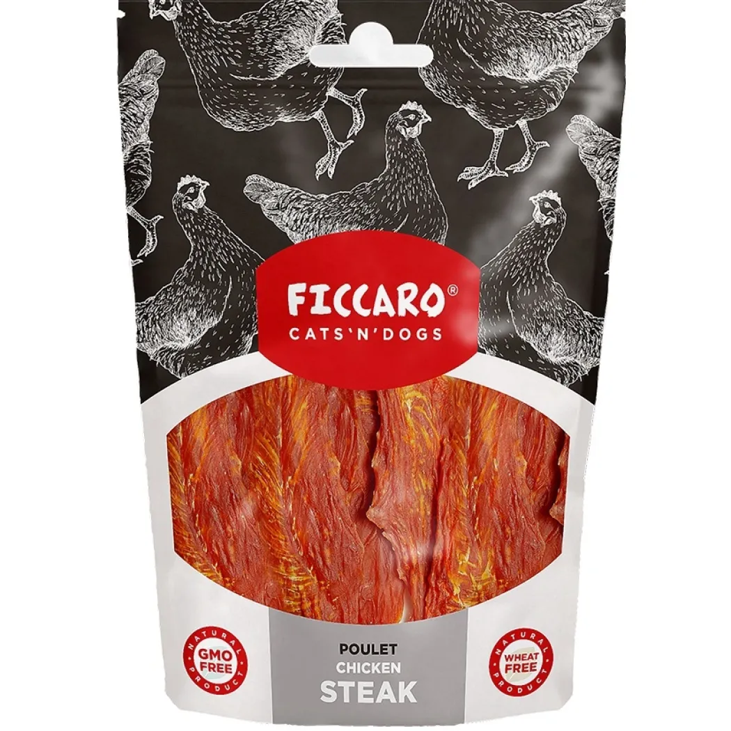 FICCARO Hundesnack Kylling Steak - lækker kyllingesteak 100 g
