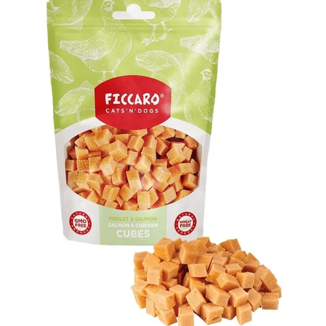 FICCARO Hundesnack Laks & Kylling Cubes - laks og kylling i tern 100 g