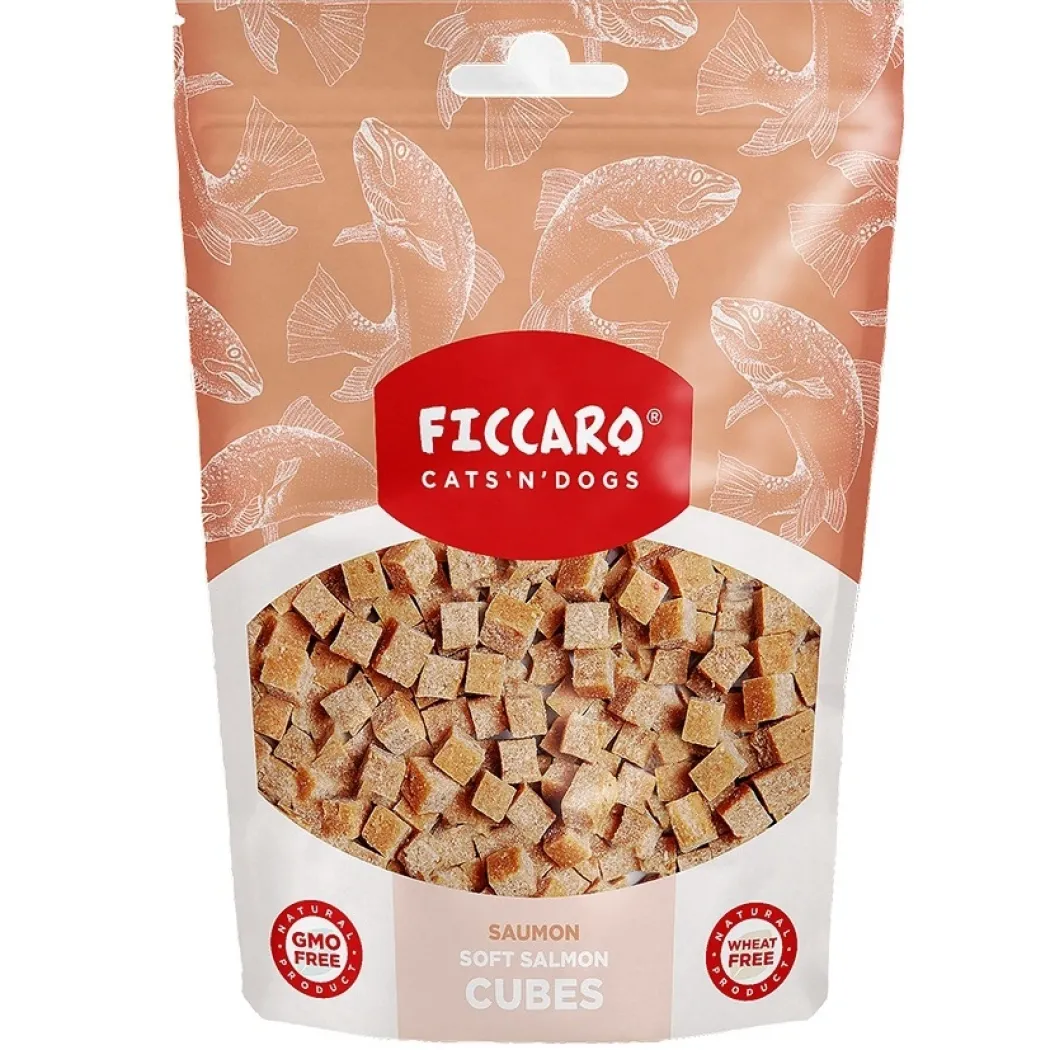 FICCARO Hundesnack Laks Soft Cubes - bløde tern af laks 100 g