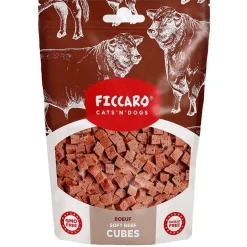 FICCARO Hundesnack Okse Soft Cubes - bløde tern af okse 100 g