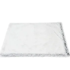 Fluffy hundetæppe 100x70 cm frossen hvid til hund - blødt og skridsikkert underlag